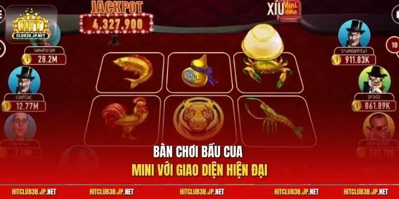 Bàn chơi bầu cua mini với giao diện hiện đại