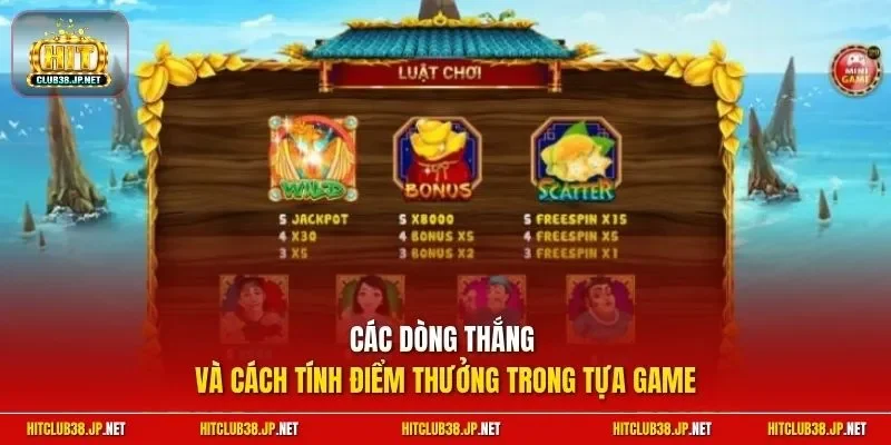 Các dòng thắng và cách tính điểm thưởng trong tựa game