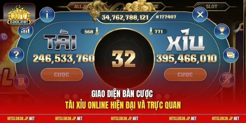 Giao diện bàn cược Tài Xỉu Online hiện đại và trực quan