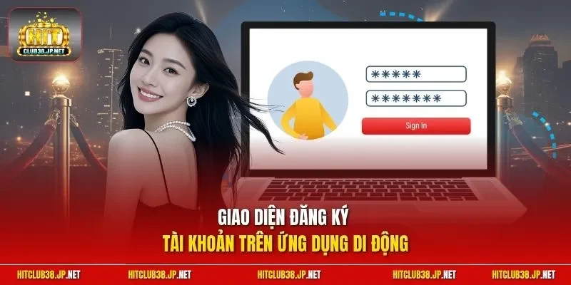 Giao diện đăng ký tài khoản trên ứng dụng di động