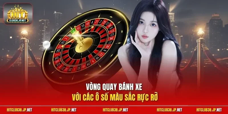 Vòng quay bánh xe với các ô số màu sắc rực rỡ